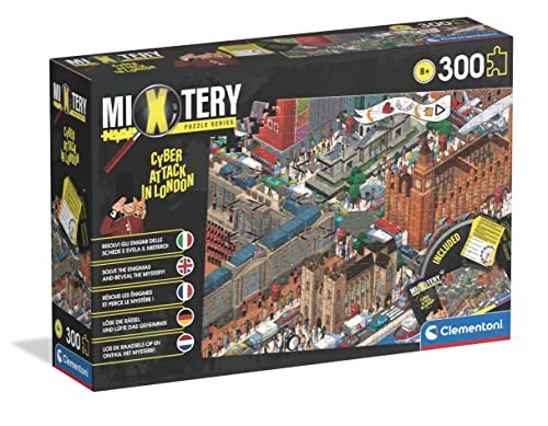 Clementoni - 21711 – Mystery puzzel – Hacking Attack in Londen – 300 stukjes – Made in Italy, puzzel voor kinderen van 8 jaar, puzzel