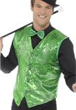 Smiffys Smiffy Gilet Pailletten Groen - Maat XL