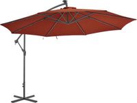 vidaXL Zweefparasol met LED-verlichting 350 cm Terracotta