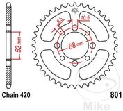 Jt Sprockets 420 Jtr801.37 Steel Achtertandwiel Zilver 37t