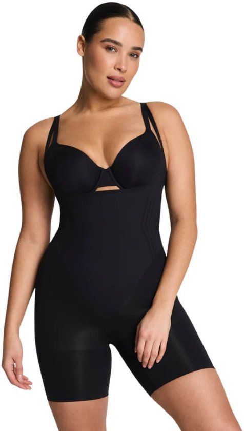 Spanx sculpt GoFigure Open Bust Midthigh Bodysuit - Zwart - XXL