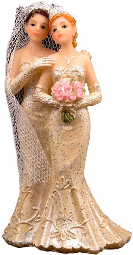Folat Trouwfiguurtje lesbisch stel - Taartdecoratie - 8714572212588