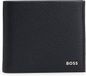 BOSS Leren Portemonnee New Crosstown 4 CC Coin Wallet Black Zwart