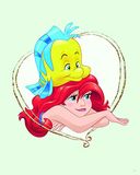 Komar Disney wandafbeelding Ariel & Fabius | kinderkamer, babykamer, decoratie, kunstdruk | zonder lijst | WB080-40x50 | grootte: 40 x 50 cm (breedte x hoogte)