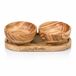 Cole & Mason Portobello Serveerschaaltjes van hout – 2 stuks met dienblad – Olijfhout – Voor kruiden, zout & peper