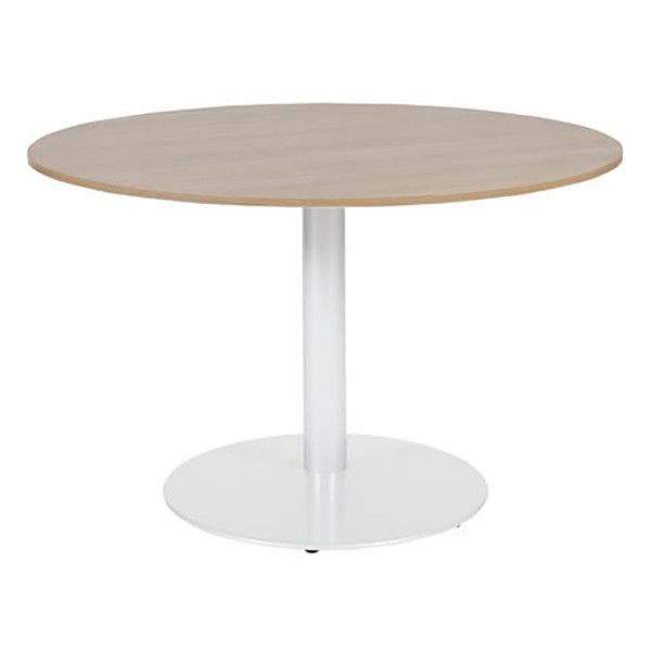 Schaffenburg Linesto vergadertafel rond wit frame kersen licht blad 120 cm breed