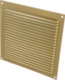 AMIG Ventilatierooster/muurrooster - 170 x 170mm - aluminium - goud - schoepenrooster