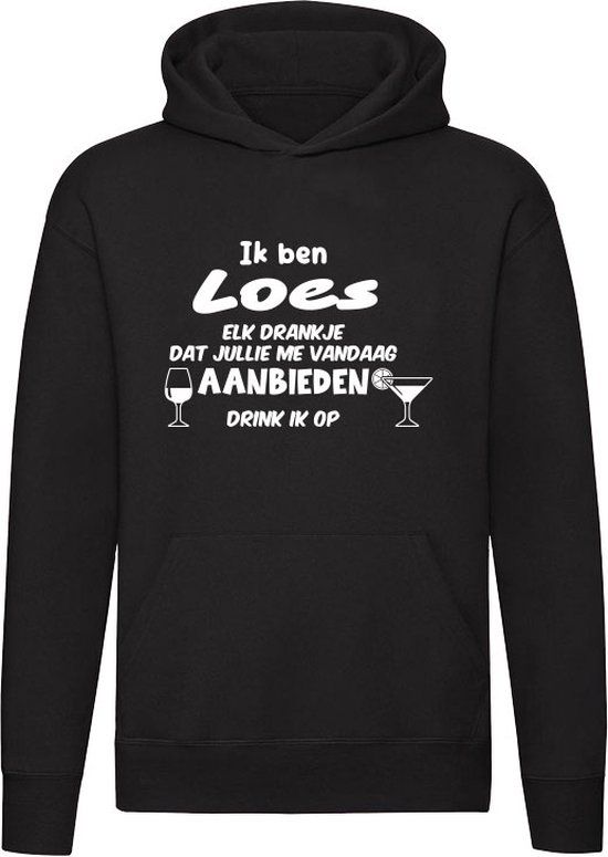Ik ben Loes Hoodie - Zwart - 3XL