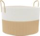 vidaXL Opbergmand Ø 51x33 cm katoen beige en wit