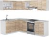 Vicco Hoekkeuken R-Line, Sonoma/Wit, 247 x 167 cm, WB Marmer