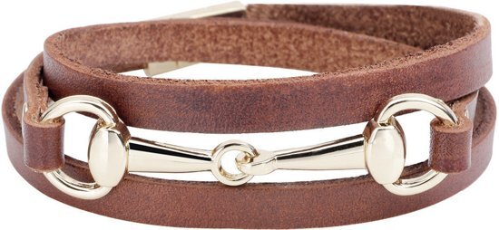 Montebello Armband Bliss Brown G - Dames - Leer - Metaal - 5 mm - 60 cm