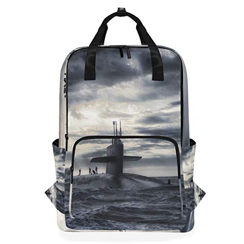 MONTOJ Reizen Rugzak Onderzeeër Op Donkere Zee School Rugzak - 5712279552665