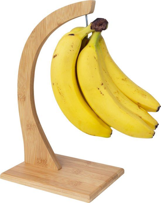QUVIO Bananenhouder - 18 x 13 x 32 cm - Hout