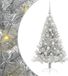 vidaXL - Kunststof - Voorverlichte - Kerstboom - met - 150 - LED - Zilver - 120 - cm - PET