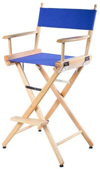 Filmcraft Filmcraft Pro Series Tall Director's Chair (76cm, Natural Frame, Blue Canvas)
