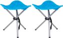 Urban Living tabouret/siège - 2x - Pliable - Camping/extérieur - D32 x H43 cm - Bleu