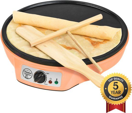 Bestron Pannenkoekenmaker - ASW602PE - 1000W - Crêpemaker - 30cm - Oranje