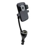 Comutech 861311 mobiele telefoonhouder met oplader 12/24 V, 2 USB-sigarettenaansteker