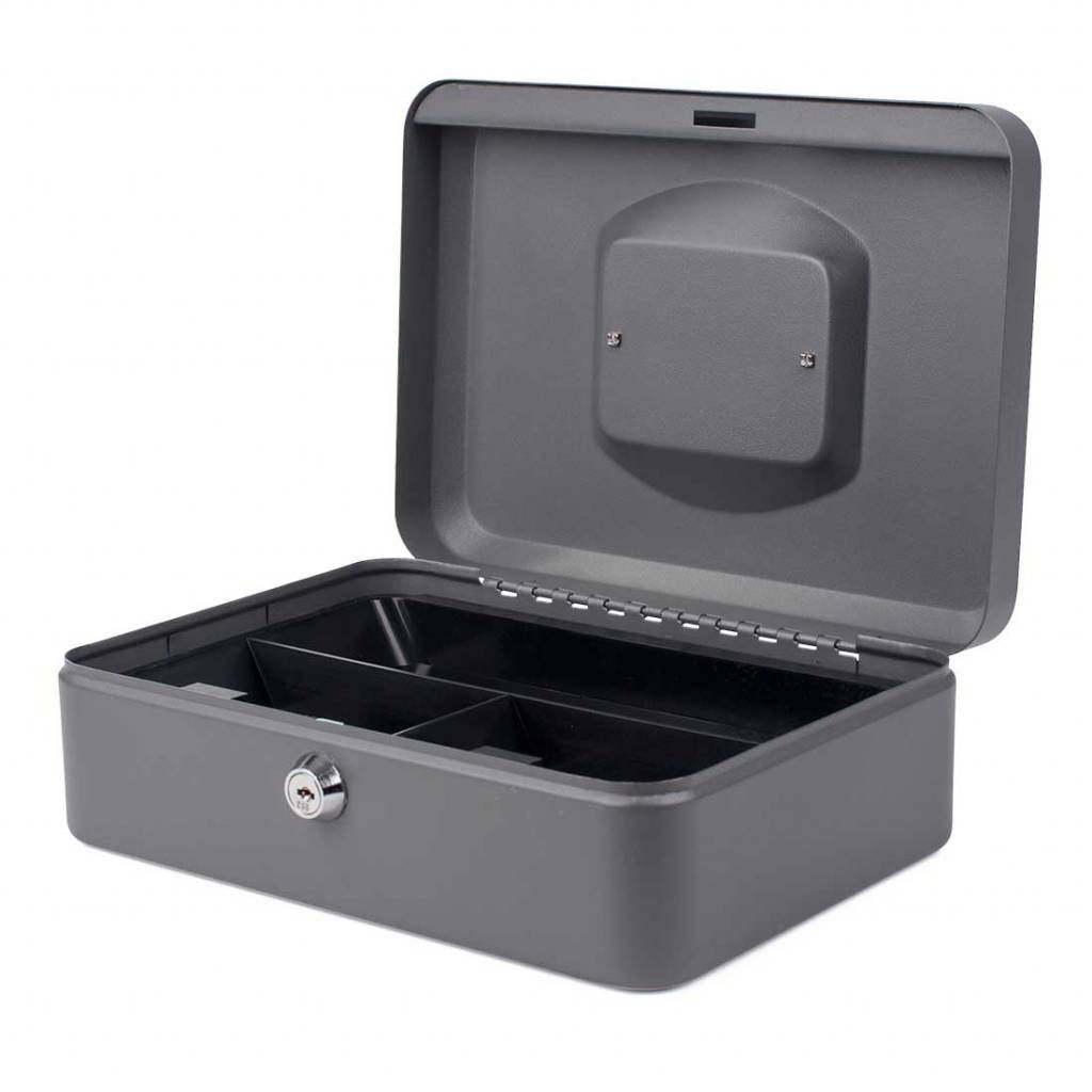 Pavo Geldkistje 25 x 18 x 9 cm grijs