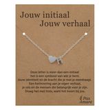Pax Amare Letter H ketting op Cadeau Kaartje - 45cm Zilverkleurig Stainless Steel