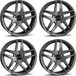 Borbet 4 jantes, modèle Z, 7.5x18 pouces, ET40, 5x112, couleur gris, compatible Mercedes A, B, C, CLA, E, GLA, GLB, SLC, SLK