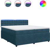vidaXL Boxspringbed met matras, fluweel, blauw, 200x200 cm