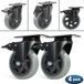 Merkloos Heavy Duty Castors - Zwaarlast Zwenkwielen / Trolley Wielen voor Meubels, 4 stuks