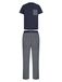 Karl Lagerfeld Pyjama lang 'Ikon' donkerblauw / wit