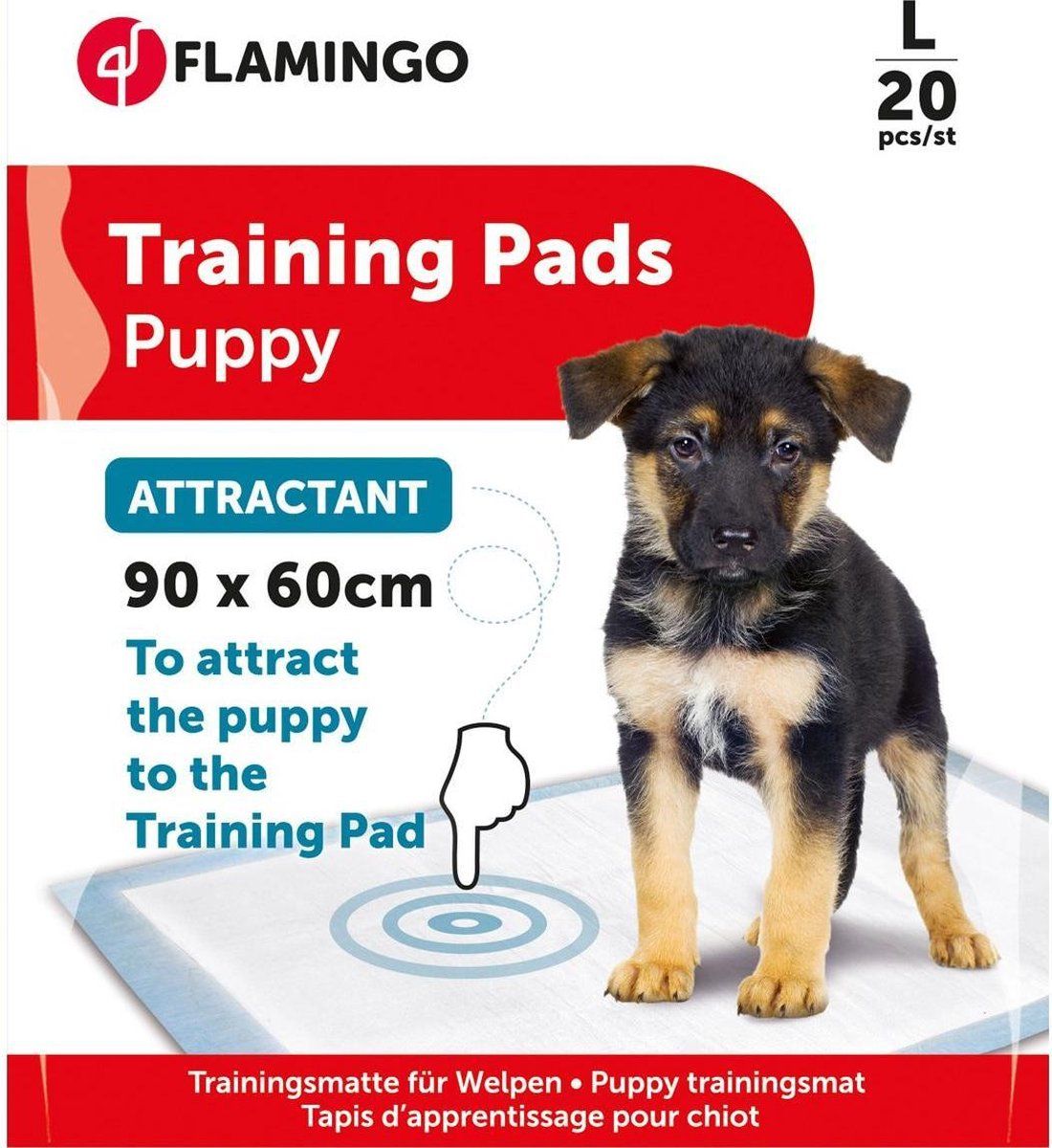 FLAMINGO Puppy Trainingsmat met Lokstof - Wit - 90 x 60 cm - 20 stuks