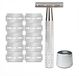Pinnacle Living Safety Razor Dames & Heren - Klassiek Scheermes Mat Zwart - Inclusief Houder en 10 Scheermesjes