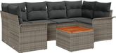 vidaXL Salon de jardin 7 pièces Gris Polyrattan