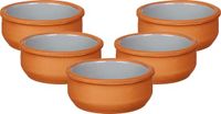 La Dehesa Tapas/creme brulee serveer schaaltjes - 18x - mini - terracotta/grijs - 8 x 4 cm