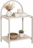 HOME DECO FACTORY Nachtkastje - wit - hout - 40 x 63 x 30 cm - natuurlijke look