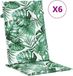vidaXL Stoelkussens 6 st hoge rug bladpatroon stof