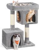 OEM Bol Cat Tree with Sisal-Covered Scratching Posts and 2 Plush Condos - Light Grey