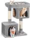 OEM Bol Cat Tree with Sisal-Covered Scratching Posts and 2 Plush Condos - Light Grey