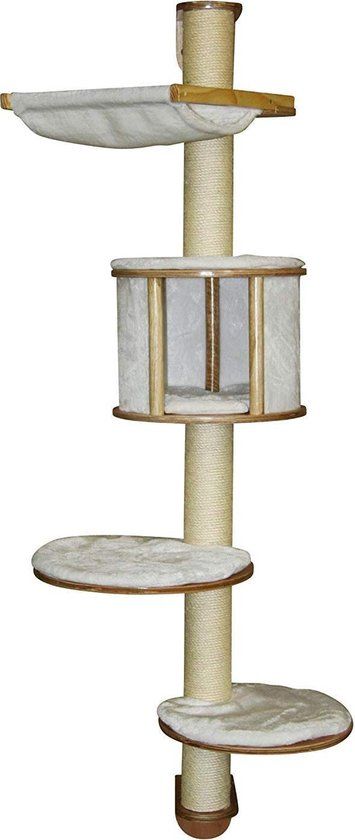 Katten krabpaal muur bevestiging - wandkrabboom - wit - 168cm