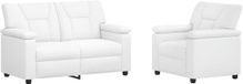 vidaXL Canapé 2 places Blanc Similicuir
