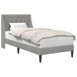 vidaXL Bedframe met hoofdeinde, lichtgrijs, 100 x 200 cm, fluweel