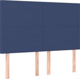 vidaXL Hoofdbord Blauw Stof 144x5x118/128 cm