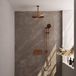 Brauer Copper Carving Thermostatische Regendoucheset Inbouw - Hoofddouche 30 cm - Met Drukknoppen - Handdouche 3 Standen - Doucheslang - Geintegreerde Glijstang