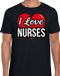 Bellatio Decorations Shoppartners Bv I love nurses verkleed t-shirt zwart - heren - Verkleed outfit / kleding S