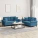 Maison Exclusive - Ensemble de canapé 2 pièces avec coussins en velours bleu