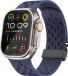 Strap-it Ademend siliconen sport bandje met parachute sluiting - Geschikt voor Apple Watch 44mm - 49mm - Donkerblauw