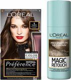 L'Oréal Preference Coloration 04 Tahiti - Brun Moyen + Magic Retouch Spray Retouches Brun Moyen 75 ml Pack
