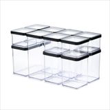 Rotho Loft Set voorraadbussen 12-delig, kunststof, transparant/zwart, 1x 2,1 l