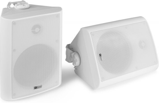 - Speakerset, geschikt voor buiten Power Dynamics BC65V witte speakerset voor 100V systemen en 8 Ohm 150W