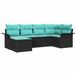 vidaXL - Tuinbank - Set - 4 zitplekken - Zwart - Polyrattan