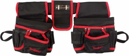 Toolland Gereedschapshouder voor riem - Nylon - Zwart/Rood