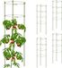 Relaxdays plantensteun set van 5 - met 4 ringen - 90 cm - metaal - kunststof - groen